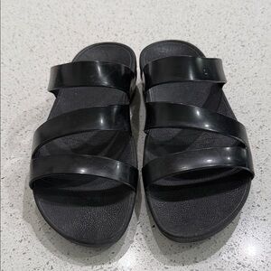Fitflop Black Triple-Band Slide Sandals